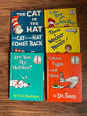 #ad Dr Seuss Book Lot of 6 Cat in Hat Are You my Mother Green Eggs I Can Read Wocket $19.95