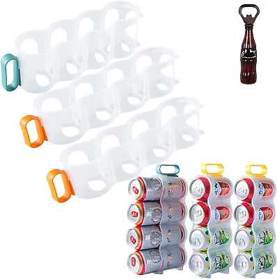 #ad 7 Pack Soda Can Organizercan Organizer for Refrigeratorwith Fun Bottle Opener $37.99