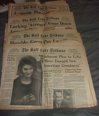 #ad Salt Lake Tribune Assassinated President Kennedy November 2325 26 29 1963 $30.00