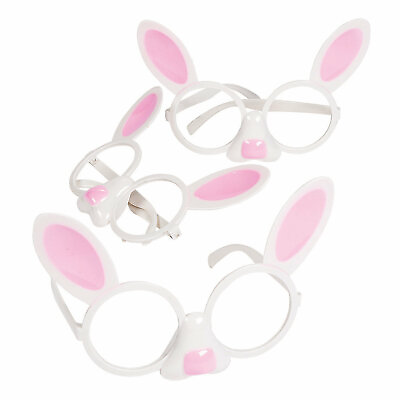 #ad Adult#x27;S White Bunny Shaped Glasses Apparel Accessories 6 Pieces $15.10