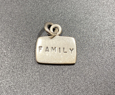 #ad GK Sterling Silver Family Charm Pendant Rectangle Etched Message $19.80