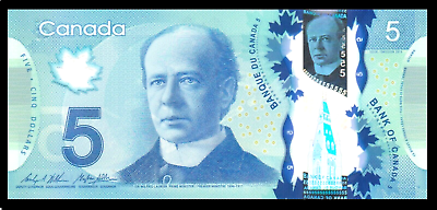 #ad #ad Canada UNC Note 5 Dollars 2013 Polymer Sig. Wilkins amp; Poloz P 106c Low Shipping $7.95