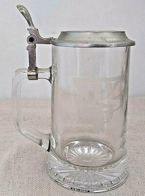 #ad COOL VINTAGE WINSTON CIGARETTES BEER STEIN CLEAR GLASS MADE IN SLOVENIA $23.65