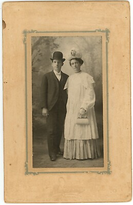 #ad Antique c1900s Large Cabinet Card Stunning Portrait of Husband amp; Wife Antico WI $16.99