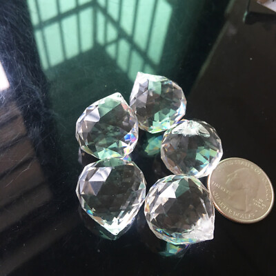 #ad 5Pc 20mm Crystal Glass Art Faceted Ball Prism Lamp Chandelier Suncatcher Pendant $7.51