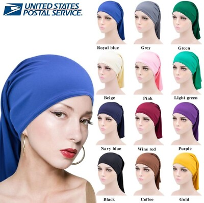 #ad Muslim Long Hair Head scarf Inner Hijab Caps Islamic Underscarf Ninja Scarf hat $5.99