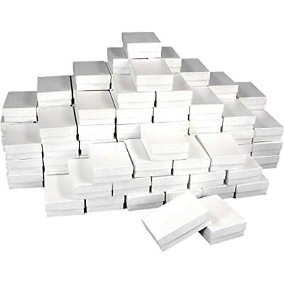 #ad 100 White Swirl Cotton Boxes Charm Jewelry Gift Display $68.44