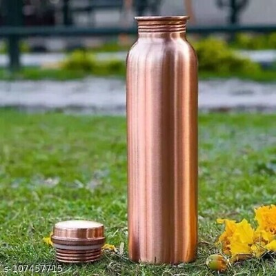 #ad 100 Pure Copper Water Bottle for Yoga Ayurveda Health Benefits 1000 ml $16.00