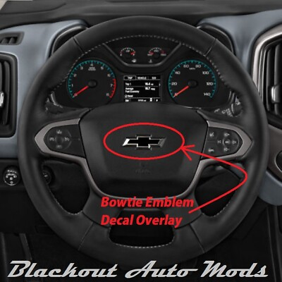 #ad #ad Matte Black Vinyl BowTie Steering Wheel Emblem Overlay Decal Chevrolet Colorado $5.79