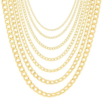#ad 10K Yellow Gold 2mm 7.5mm Cuban Curb Chain Pendant Necklace Mens Women 16quot; 30quot; $110.00