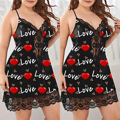 #ad Women#x27;s Sexy Lace Print Pyjama Nightdress Lingerie Nightwear Dress Underwear US $18.33