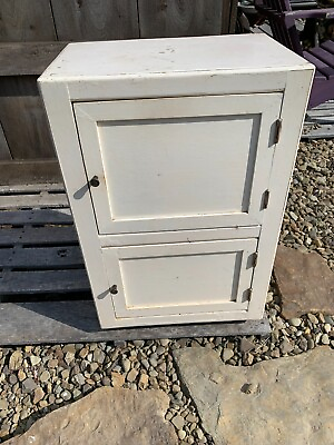 #ad Diminutive Vintage White Painted Country Cupboard Small Cabinet Apothecary Chic $143.99