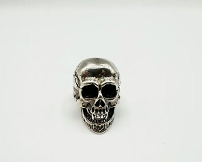 #ad Glossy Skull Sterling Silver Ring $60.00