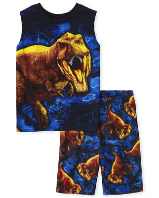 #ad NWT The Childrens Place Dinosaur Boys Sleeveless Pajamas Set $6.49