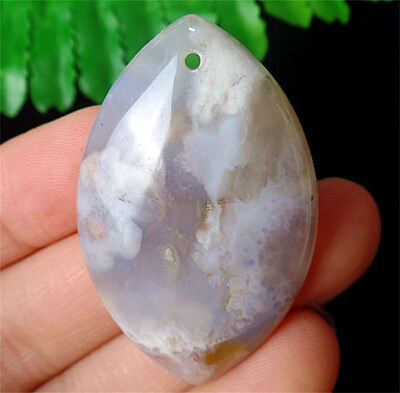 #ad 45x29x7mm Natural Cherry Blossom Agate Healing Marquise Pendant Bead EA89691 $8.29