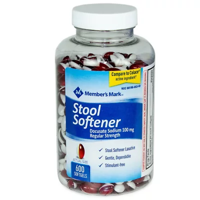 #ad Member#x27;s Mark Stool Softener Softgels Docusate Sodium 100 mg. 600 ct $15.47