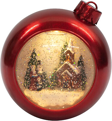 #ad 7quot; H LED Swirl Confetti Light Dome Snow Globe Holiday Home Decor $26.31