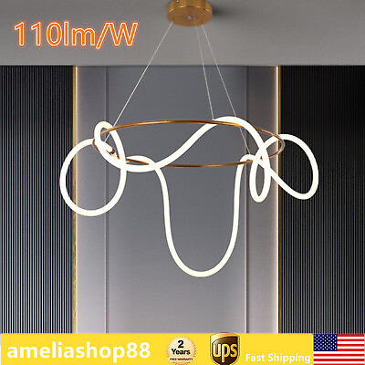 #ad LED Ceiling Lamp Line Hanging Pendant Light Modern Chandelier Lighting Fixture $118.70