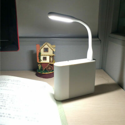 #ad 1pc Mini Portable Flexible USB LED Light Computer Laptop Desk Reading Lamp White $0.99