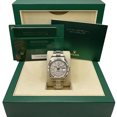 #ad Rolex Sky Dweller 18K White Gold Steel White Dial Oyster Mens Watch 336934 $20650.00