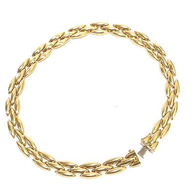 #ad Authentic Cartier 18k Yellow Gold Three Row Gentiane Rice Link 16” Necklace 54g $8499.99
