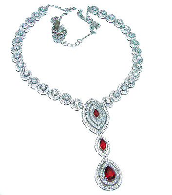 #ad Very impressive Natural Garnet .925 Silver handcrafted Necklace $159.20