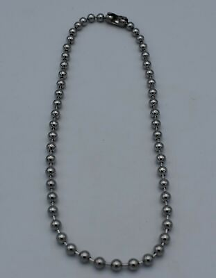#ad 16 INCH 4.5mm STAINLESS STEEL SILVER BALL CHAIN WITH A MILITARY CLASP $5.33
