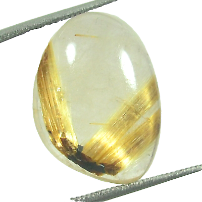 #ad 14.55Ct Golden Rutilated Quartz Natural Cabochon Gemstone For Jewelry $8.89
