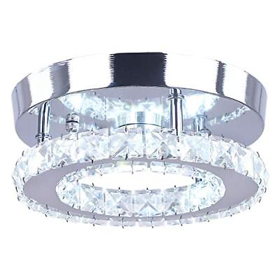 #ad Modern Mini Led Chandelier Semi Flush Mount Crystal Lighting Ceiling Crystal ... $38.53