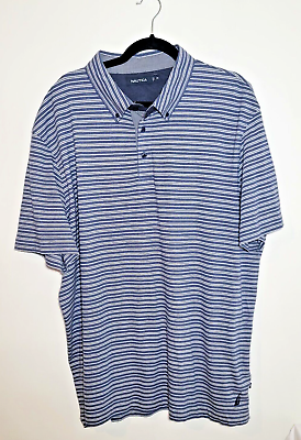 #ad Nautica Shirt Mens XXL Polo Golf Striped Button Down Collar Rugby Classic $16.99