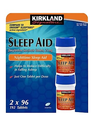 #ad Kirkland Signature Sleep Aid Doxylamine Succinate Sleep Aid 25 Mg 96 384 tablets $9.99