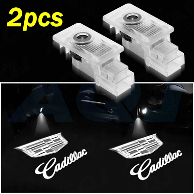 #ad 2pcs Ghost LED Door Step Courtesy Shadow Lights For Cadillac ATS SRX XT5 XTS CT6 $27.99
