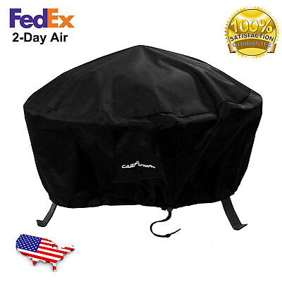 #ad 44 Inch Diameter 24 Inch Tall 600D Outdoor Round Fire Pit Cover All Weather Use $16.99