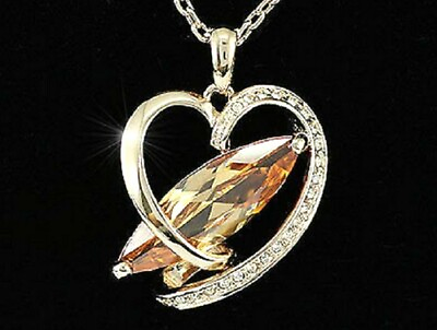 #ad Chain Pendant Gold 18 KT. Laminated With One Amazing Topaz $37.38