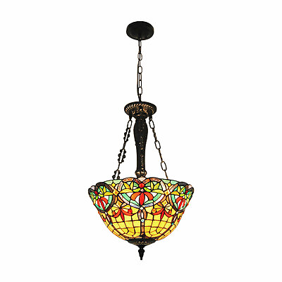 #ad #ad Ceiling Light Stained Glass Pendant Lamp Tiffany Chandelier Flush Mount Fixture $99.83