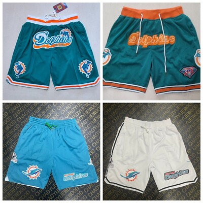 #ad throwback dolphins Men’s with Pockets football Shorts Size: S 3XL $26.88