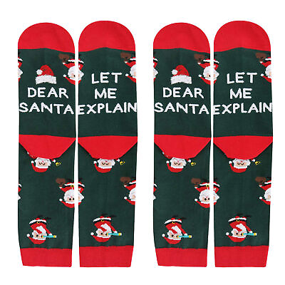 #ad Men#x27;s Women#x27;s Christmas Socks Santa Socks Funny Novelty Crazy Christmas Gift $12.99