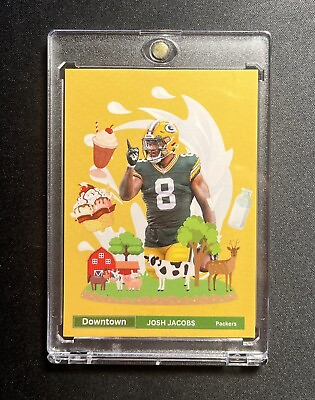 #ad JOSH JACOBS Custom Gold Downtown Style Art Card Green Bay Packers $14.99