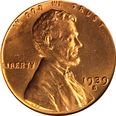 #ad 1939 S Lincoln Cent PCGS MS66RD $36.00