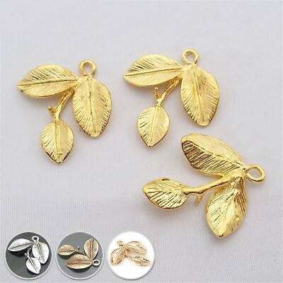#ad Tree Leaves Charm Pendants Zinc Alloy Necklace Pendant Jewelry Findings Charms $11.01