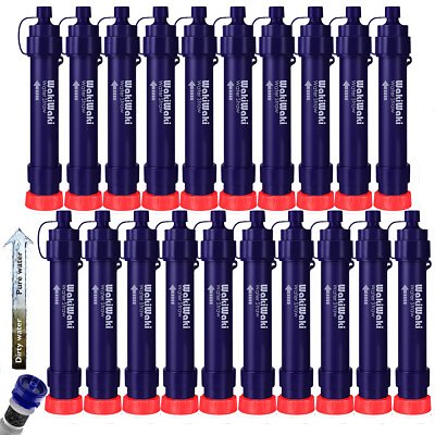 #ad Water Filter Straw Purifier 20 Pack Outdoor Camping Hiking Emergency Survival $155.99