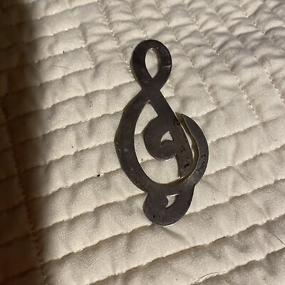 #ad Musical Note Sheet Holder By Tiffany And Co 3” Sterling Vintage $225.00