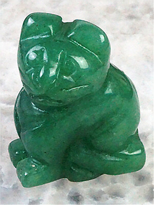 #ad BR13835 37x27x15mm Natural Green Aventurine Carved Hairless Cat Figurine $7.19