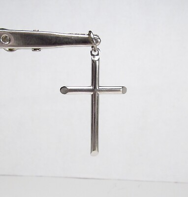 #ad Pre Owned Tru Kay USA Christian Cross Sterling Silver 925 Modern Pendant 1 3 8quot; $19.95