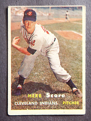 #ad Herb Score #50 Topps 1957 Baseball Card Cleveland Indians G $12.99