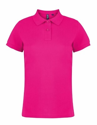 #ad Ladies Polo Shirt Asquith Hot Pink Classic Polo Medium NB 7 GBP 7.99