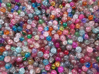 #ad CRYSTAL GLASS CZECH BEADS ROUND 8 MM CRACKLE 400 CHARMS SPACERS FINDINGS $23.99