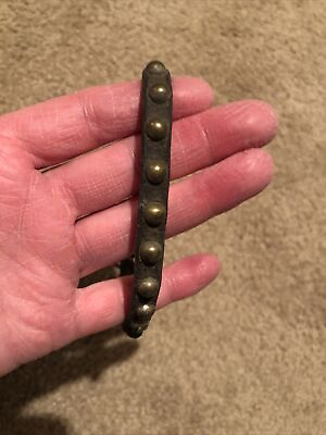 #ad Vintage Dog Collar leather with brass Studs From 1940 1950 MCM $49.99