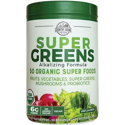 #ad Country Farms Super Greens Unflavored 10.6 oz Pwdr $18.86