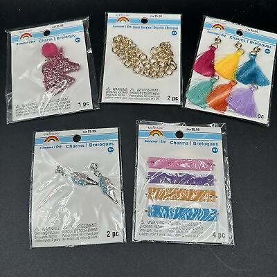 #ad Charms Lot for Bracelets Kids DIY Jewelry Dangle Lobster Clasp Unicorn Tassels $12.59
